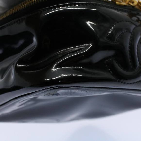 CHANEL Vanity Cosmetic Pouch Patent leather Black CC Auth yb378 - Picture 15 of 16